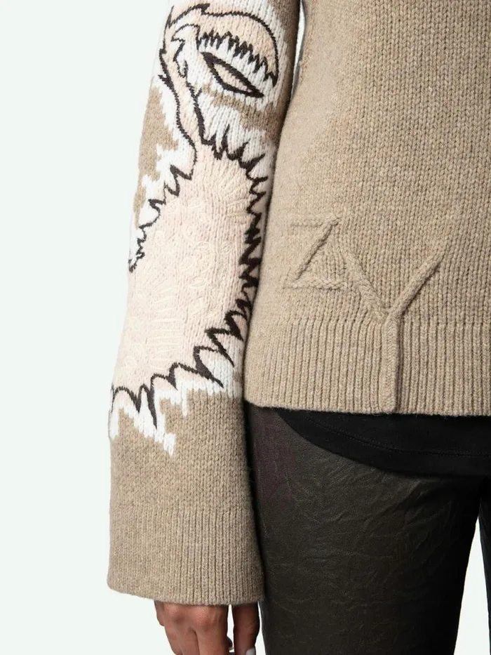 Women Zadig and Voltaire Sweaters and Cardigans Sal Sweater Oatmeal Women Zadig and Voltaire Sweaters and Cardigans Sal Sweater Oatmeal