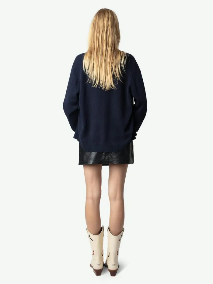 Women Zadig and Voltaire Sweaters and Cardigans Travia Cashmere Cardigan Encre Women Zadig and Voltaire Sweaters and Cardigans Travia Cashmere Cardigan Encre