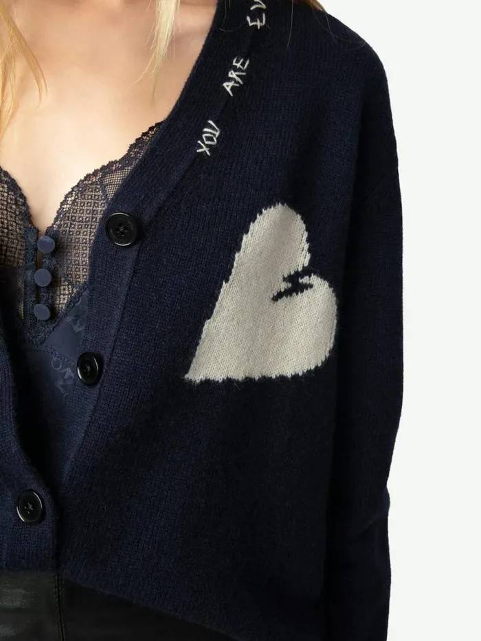 Women Zadig and Voltaire Sweaters and Cardigans Travia Cashmere Cardigan Encre Women Zadig and Voltaire Sweaters and Cardigans Travia Cashmere Cardigan Encre