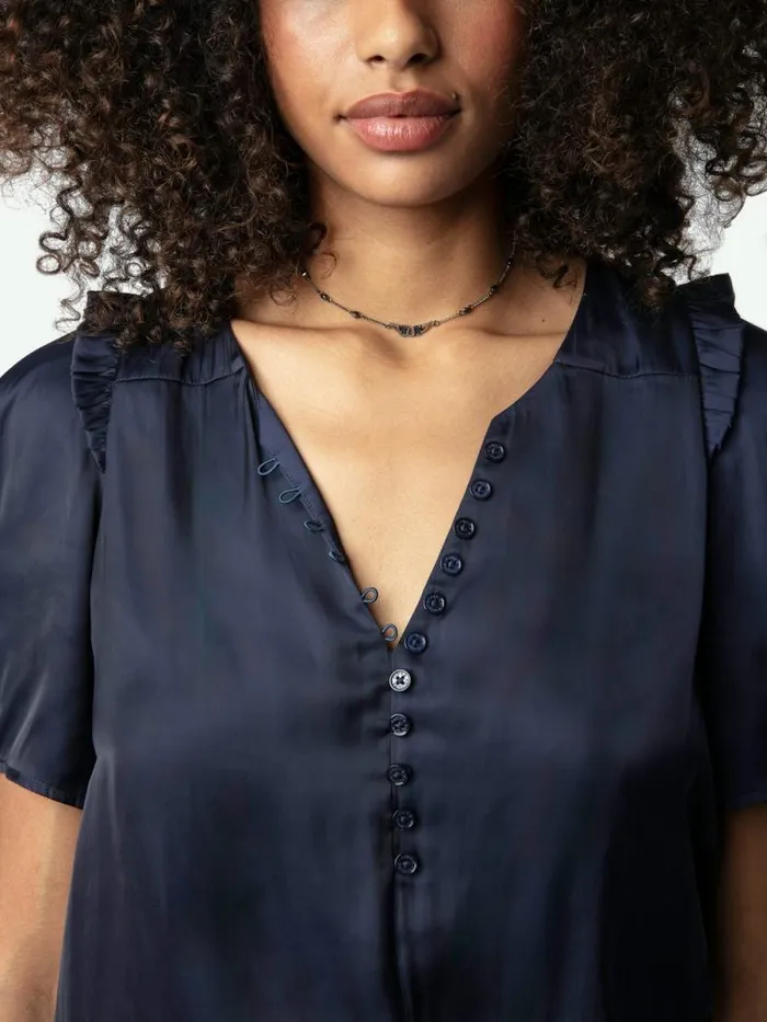 Women Zadig and Voltaire Tops and Shirts Twity Satin Top Sailor Women Zadig and Voltaire Tops and Shirts Twity Satin Top Sailor