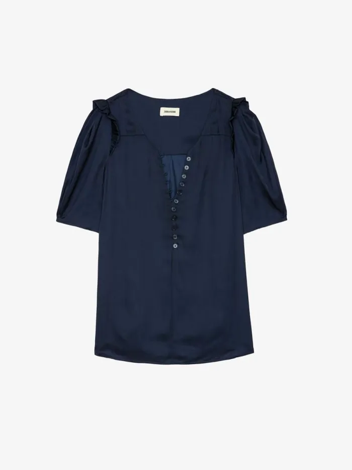 Women Zadig and Voltaire Tops and Shirts Twity Satin Top Sailor Women Zadig and Voltaire Tops and Shirts Twity Satin Top Sailor