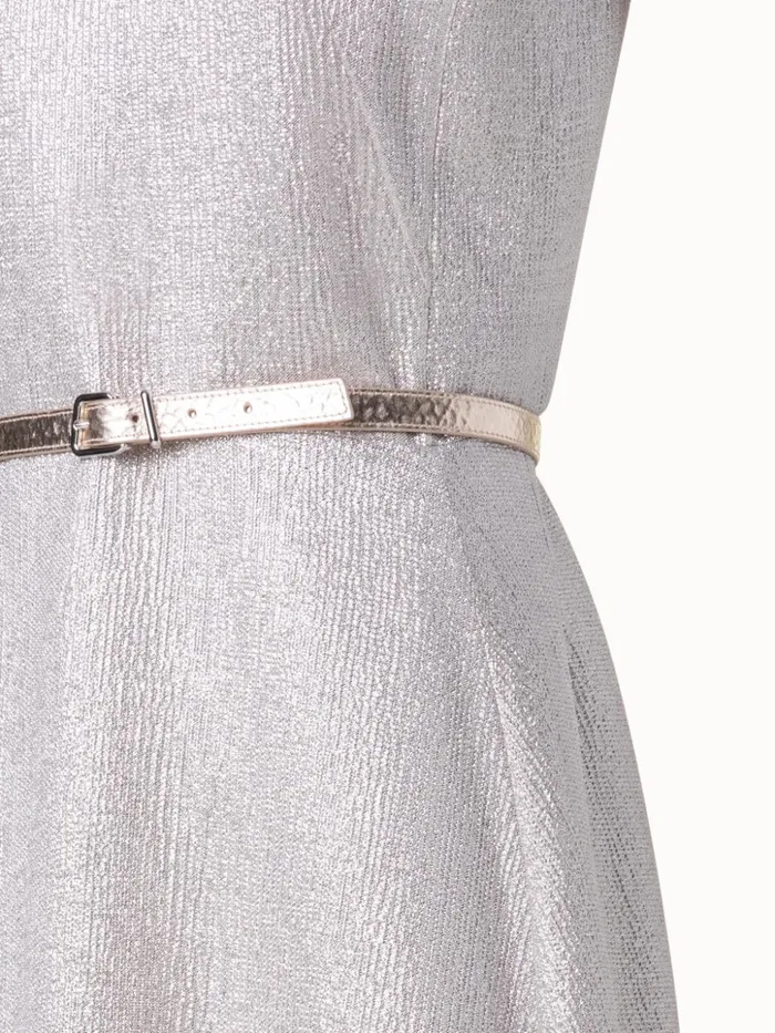Wool Silk Lurex Midi Dress Greige Women Akris Dresses